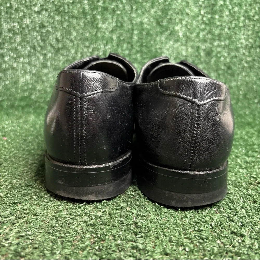 Vintage Stacy‎ Adams Madison Black Leather Cap Toe Dress Shoe 00012 Sz 9 E Wide